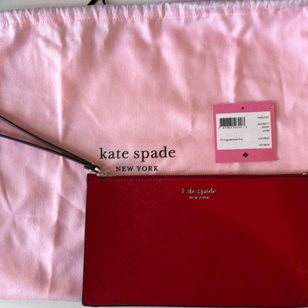 Kate Spade Spencer Wristlet, NWT, Hot Chili Red